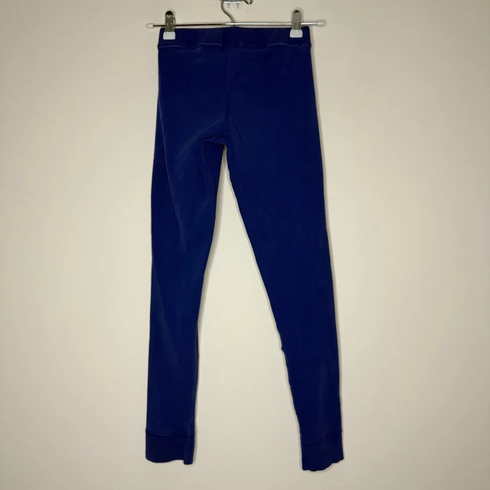 HANNA ANDERSSON Ribbed Elastic Waist Girls Comfy Blue Basic Cozy Leggings